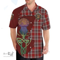 Scottish Drummond of Perth Dress Clan Tartan Crest with Thistle and Scotland Map Tartan Plaid Shirt Scottish Plaid Tartan Plaid - ScotsTee - scotstee.com