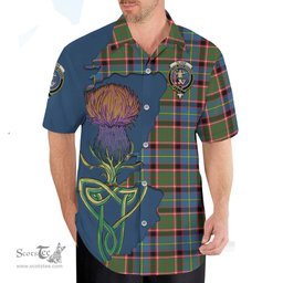Scottish Glass Clan Tartan Crest with Thistle and Scotland Map Tartan Plaid Shirt Scottish Plaid Tartan Plaid - ScotsTee - scotstee.com