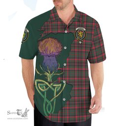 Scottish Cumming Hunting Modern Clan Tartan Crest with Thistle and Scotland Map Tartan Plaid Shirt Scottish Plaid Tartan Plaid - ScotsTee - scotstee.com