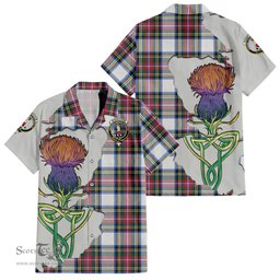 Scottish Dennistoun Clan Tartan Crest with Thistle and Scotland Map Tartan Plaid Shirt Scottish Plaid Tartan Plaid - ScotsTee - scotstee.com