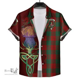 Scottish Erskine Clan Tartan Crest with Thistle and Scotland Map Tartan Plaid Shirt Scottish Plaid Tartan Plaid - ScotsTee - scotstee.com