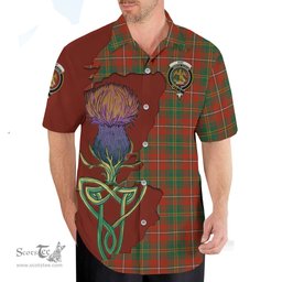 Scottish Hay Ancient Clan Tartan Crest with Thistle and Scotland Map Tartan Plaid Shirt Scottish Plaid Tartan Plaid - ScotsTee - scotstee.com