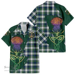 Scottish Gordon Dress Ancient Clan Tartan Crest with Thistle and Scotland Map Tartan Plaid Shirt Scottish Plaid Tartan Plaid - ScotsTee - scotstee.com