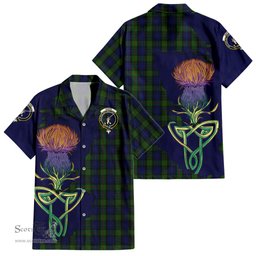 Scottish Gunn Clan Tartan Crest with Thistle and Scotland Map Tartan Plaid Shirt Scottish Plaid Tartan Plaid - ScotsTee - scotstee.com