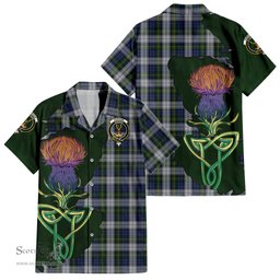 Scottish Gordon Dress Clan Tartan Crest with Thistle and Scotland Map Tartan Plaid Shirt Scottish Plaid Tartan Plaid - ScotsTee - scotstee.com