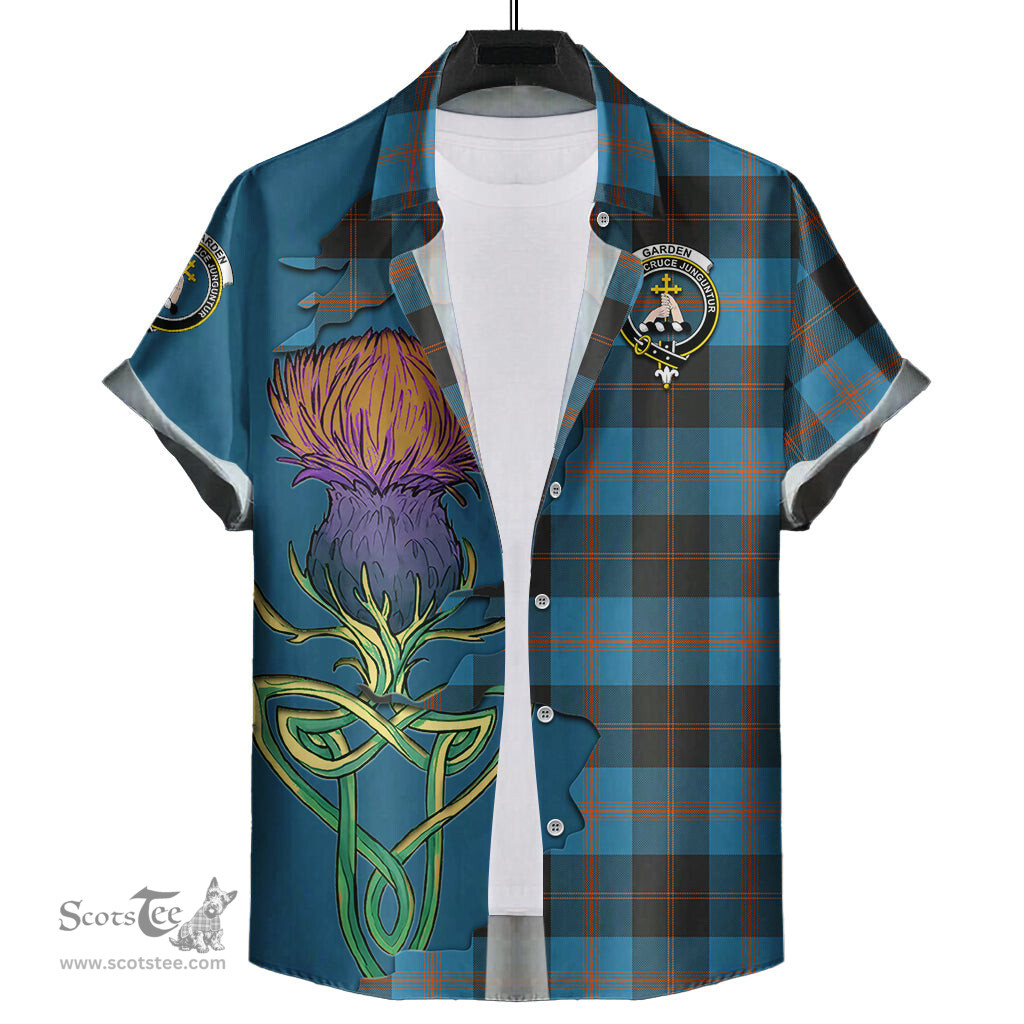 Scottish Garden Clan Tartan Crest with Thistle and Scotland Map Tartan Plaid Shirt Scottish Plaid Tartan Plaid - ScotsTee - scotstee.com