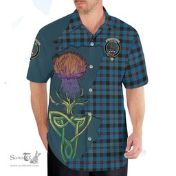 Scottish MacCorquodale Clan Tartan Crest with Thistle and Scotland Map Tartan Plaid Shirt Scottish Plaid Tartan Plaid - ScotsTee - scotstee.com