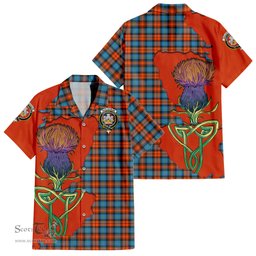 Scottish MacLachlan Ancient Clan Tartan Crest with Thistle and Scotland Map Tartan Plaid Shirt Scottish Plaid Tartan Plaid - ScotsTee - scotstee.com