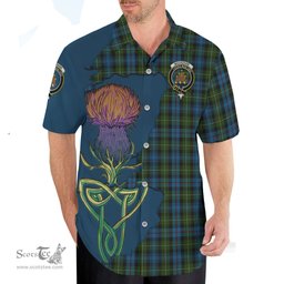 Scottish MacKenzie Clan Tartan Crest with Thistle and Scotland Map Tartan Plaid Shirt Scottish Plaid Tartan Plaid - ScotsTee - scotstee.com