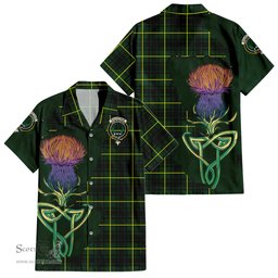 Scottish MacArthur Modern Clan Tartan Crest with Thistle and Scotland Map Tartan Plaid Shirt Scottish Plaid Tartan Plaid - ScotsTee - scotstee.com