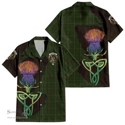 Scottish MacKinnon Hunting Clan Tartan Crest with Thistle and Scotland Map Tartan Plaid Shirt Scottish Plaid Tartan Plaid - ScotsTee - scotstee.com