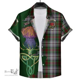 Scottish MacDuff Dress Clan Tartan Crest with Thistle and Scotland Map Tartan Plaid Shirt Scottish Plaid Tartan Plaid - ScotsTee - scotstee.com