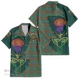 Scottish MacKintosh Hunting Ancient Clan Tartan Crest with Thistle and Scotland Map Tartan Plaid Shirt Scottish Plaid Tartan Plaid - ScotsTee - scotstee.com