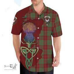 Scottish Leask Clan Tartan Crest with Thistle and Scotland Map Tartan Plaid Shirt Scottish Plaid Tartan Plaid - ScotsTee - scotstee.com