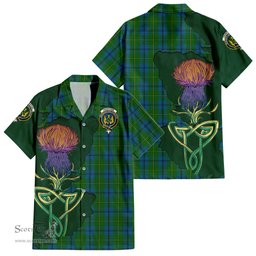 Scottish Johnston Clan Tartan Crest with Thistle and Scotland Map Tartan Plaid Shirt Scottish Plaid Tartan Plaid - ScotsTee - scotstee.com