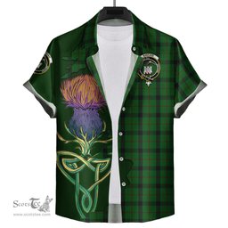 Scottish Kincaid Clan Tartan Crest with Thistle and Scotland Map Tartan Plaid Shirt Scottish Plaid Tartan Plaid - ScotsTee - scotstee.com
