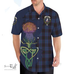 Scottish Home (Hume) Clan Tartan Crest with Thistle and Scotland Map Tartan Plaid Shirt Scottish Plaid Tartan Plaid - ScotsTee - scotstee.com