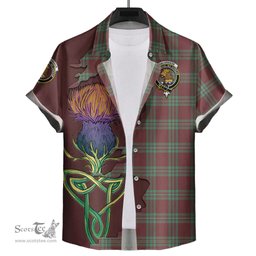 Scottish MacGregor Hunting Ancient Clan Tartan Crest with Thistle and Scotland Map Tartan Plaid Shirt Scottish Plaid Tartan Plaid - ScotsTee - scotstee.com