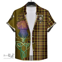 Scottish Jardine Clan Tartan Crest with Thistle and Scotland Map Tartan Plaid Shirt Scottish Plaid Tartan Plaid - ScotsTee - scotstee.com