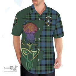 Scottish MacKay Ancient Clan Tartan Crest with Thistle and Scotland Map Tartan Plaid Shirt Scottish Plaid Tartan Plaid - ScotsTee - scotstee.com