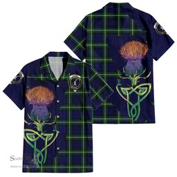 Scottish Lammie Clan Tartan Crest with Thistle and Scotland Map Tartan Plaid Shirt Scottish Plaid Tartan Plaid - ScotsTee - scotstee.com