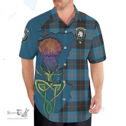 Scottish Horsburgh Clan Tartan Crest with Thistle and Scotland Map Tartan Plaid Shirt Scottish Plaid Tartan Plaid - ScotsTee - scotstee.com