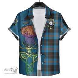 Scottish Horsburgh Clan Tartan Crest with Thistle and Scotland Map Tartan Plaid Shirt Scottish Plaid Tartan Plaid - ScotsTee - scotstee.com