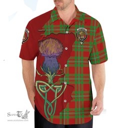 Scottish MacGregor Modern Clan Tartan Crest with Thistle and Scotland Map Tartan Plaid Shirt Scottish Plaid Tartan Plaid - ScotsTee - scotstee.com