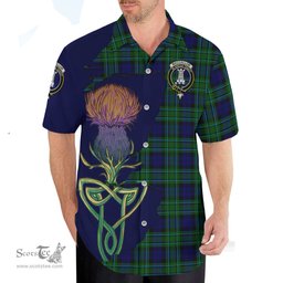 Scottish MacCallum Modern Clan Tartan Crest with Thistle and Scotland Map Tartan Plaid Shirt Scottish Plaid Tartan Plaid - ScotsTee - scotstee.com