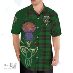 Scottish Kinnear Clan Tartan Crest with Thistle and Scotland Map Tartan Plaid Shirt Scottish Plaid Tartan Plaid - ScotsTee - scotstee.com