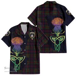 Scottish MacDonald of Clan Ranald Clan Tartan Crest with Thistle and Scotland Map Tartan Plaid Shirt Scottish Plaid Tartan Plaid - ScotsTee - scotstee.com