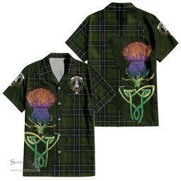 Scottish MacLean Hunting Clan Tartan Crest with Thistle and Scotland Map Tartan Plaid Shirt Scottish Plaid Tartan Plaid - ScotsTee - scotstee.com