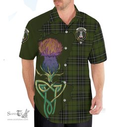 Scottish MacLean Hunting Clan Tartan Crest with Thistle and Scotland Map Tartan Plaid Shirt Scottish Plaid Tartan Plaid - ScotsTee - scotstee.com