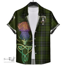 Scottish MacLean Hunting Clan Tartan Crest with Thistle and Scotland Map Tartan Plaid Shirt Scottish Plaid Tartan Plaid - ScotsTee - scotstee.com