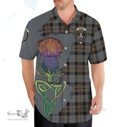 Scottish MacKay Weathered Clan Tartan Crest with Thistle and Scotland Map Tartan Plaid Shirt Scottish Plaid Tartan Plaid - ScotsTee - scotstee.com