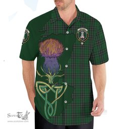 Scottish MacLean of Duart Hunting Clan Tartan Crest with Thistle and Scotland Map Tartan Plaid Shirt Scottish Plaid Tartan Plaid - ScotsTee - scotstee.com