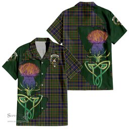 Scottish MacMillan Hunting Modern Clan Tartan Crest with Thistle and Scotland Map Tartan Plaid Shirt Scottish Plaid Tartan Plaid - ScotsTee - scotstee.com