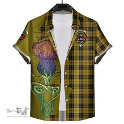 Scottish MacLeod Clan Tartan Crest with Thistle and Scotland Map Tartan Plaid Shirt Scottish Plaid Tartan Plaid - ScotsTee - scotstee.com