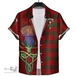 Scottish MacNab Clan Tartan Crest with Thistle and Scotland Map Tartan Plaid Shirt Scottish Plaid Tartan Plaid - ScotsTee - scotstee.com