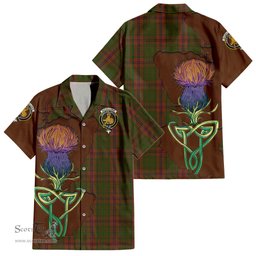 Scottish MacGillivray Hunting Clan Tartan Crest with Thistle and Scotland Map Tartan Plaid Shirt Scottish Plaid Tartan Plaid - ScotsTee - scotstee.com