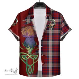 Scottish MacDonald Dress Irish Clan Tartan Crest with Thistle and Scotland Map Tartan Plaid Shirt Scottish Plaid Tartan Plaid - ScotsTee - scotstee.com