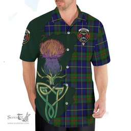 Scottish MacLeod of Harris Modern Clan Tartan Crest with Thistle and Scotland Map Tartan Plaid Shirt Scottish Plaid Tartan Plaid - ScotsTee - scotstee.com