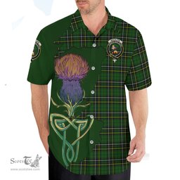 Scottish MacAlpin Modern Clan Tartan Crest with Thistle and Scotland Map Tartan Plaid Shirt Scottish Plaid Tartan Plaid - ScotsTee - scotstee.com