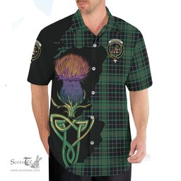 Scottish MacAulay Hunting Ancient Clan Tartan Crest with Thistle and Scotland Map Tartan Plaid Shirt Scottish Plaid Tartan Plaid - ScotsTee - scotstee.com