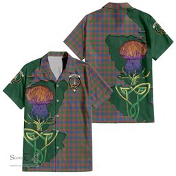 Scottish MacIntyre Ancient Clan Tartan Crest with Thistle and Scotland Map Tartan Plaid Shirt Scottish Plaid Tartan Plaid - ScotsTee - scotstee.com