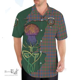 Scottish MacIntyre Ancient Clan Tartan Crest with Thistle and Scotland Map Tartan Plaid Shirt Scottish Plaid Tartan Plaid - ScotsTee - scotstee.com