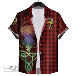 Scottish MacIver Clan Tartan Crest with Thistle and Scotland Map Tartan Plaid Shirt Scottish Plaid Tartan Plaid - ScotsTee - scotstee.com