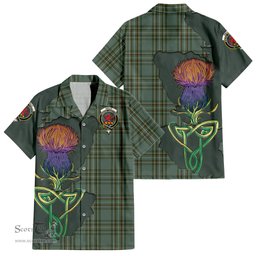 Scottish Kelly Dress Clan Tartan Crest with Thistle and Scotland Map Tartan Plaid Shirt Scottish Plaid Tartan Plaid - ScotsTee - scotstee.com