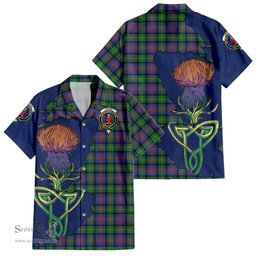 Scottish Logan Ancient Clan Tartan Crest with Thistle and Scotland Map Tartan Plaid Shirt Scottish Plaid Tartan Plaid - ScotsTee - scotstee.com