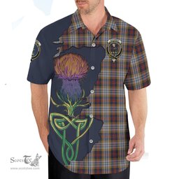 Scottish MacInnes Ancient Hunting Clan Tartan Crest with Thistle and Scotland Map Tartan Plaid Shirt Scottish Plaid Tartan Plaid - ScotsTee - scotstee.com